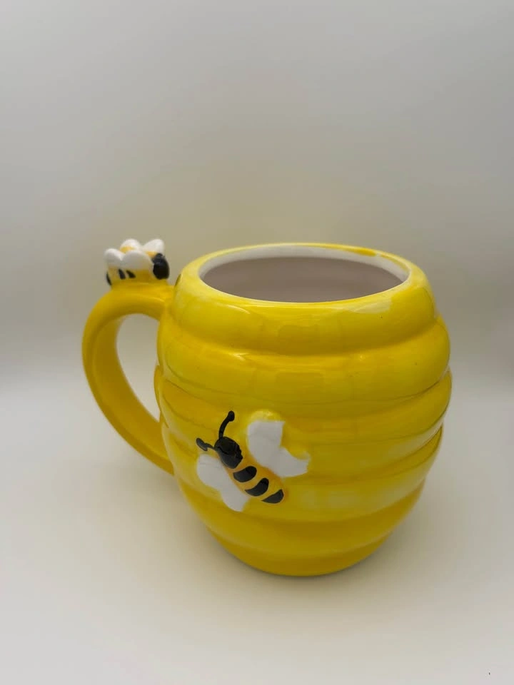 Cute Bumble Bee Mug Yellow Honeycomb Coffee Cup Ceramic Bee Mug - photo 5