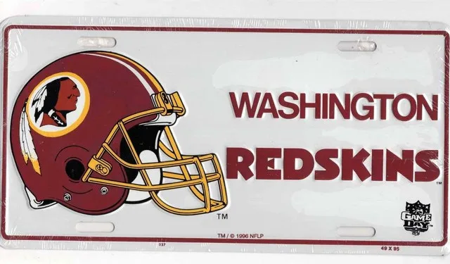 Washington Redskins Helmet Logo License Plate - NEW - 1996 NF thumbnail