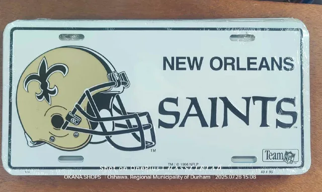 New Orleans Saints Helmet Logo License Plate - NEW - 1996 NFL thumbnail
