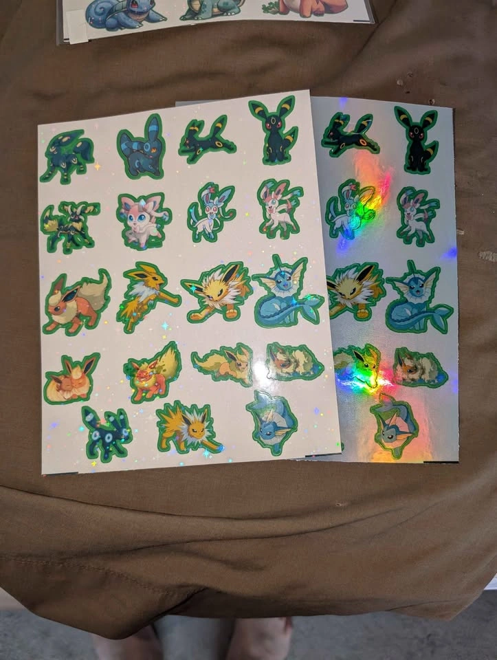 Eevee Evolution Pokemon Waterproof Sticker Sheets - photo 3