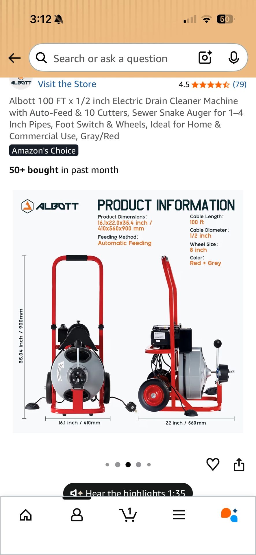 ELECTRIC DRAIN CLEANER - BRAND NEW - photo 5