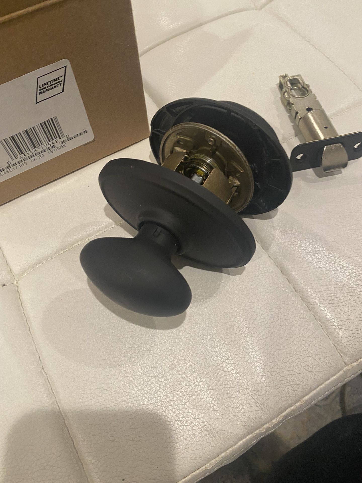 Schlage Matte Black Oval Passage Door Knobs - New
