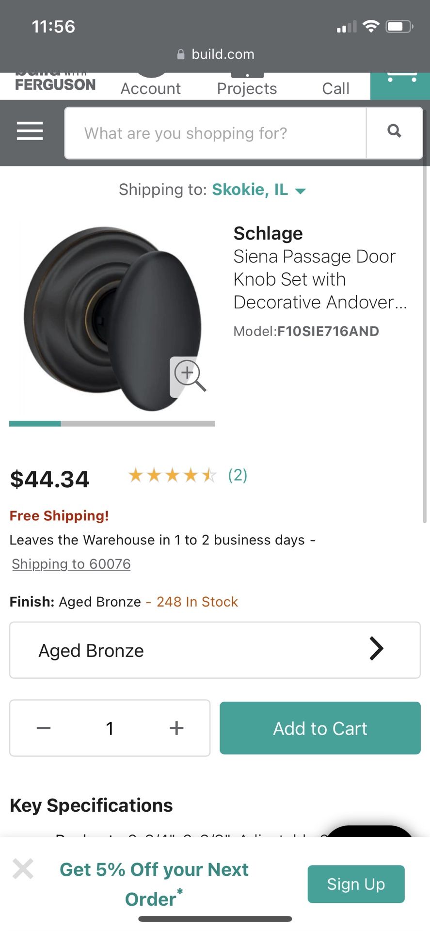 Schlage Matte Black Oval Passage Door Knobs - New - photo 3