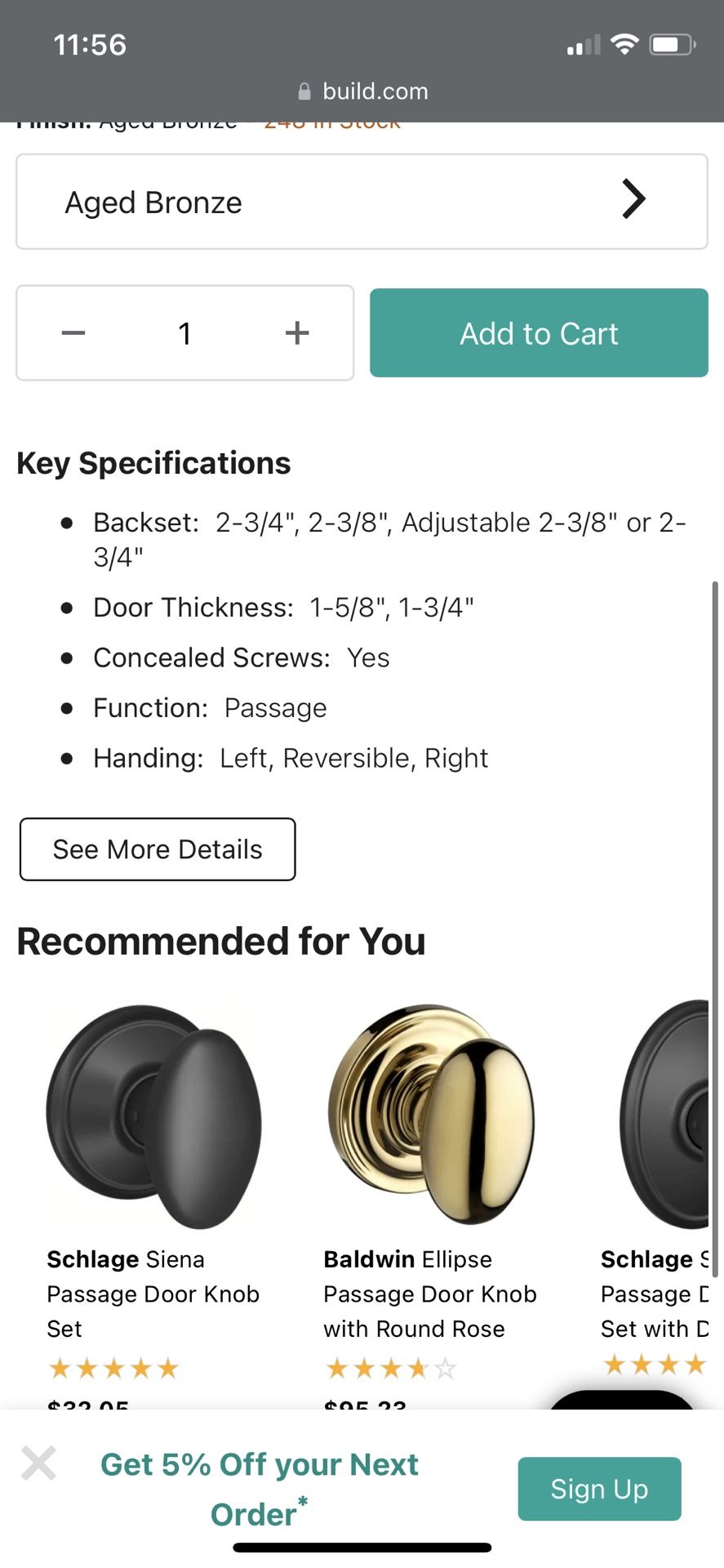 Schlage Matte Black Oval Passage Door Knobs - New - photo 4