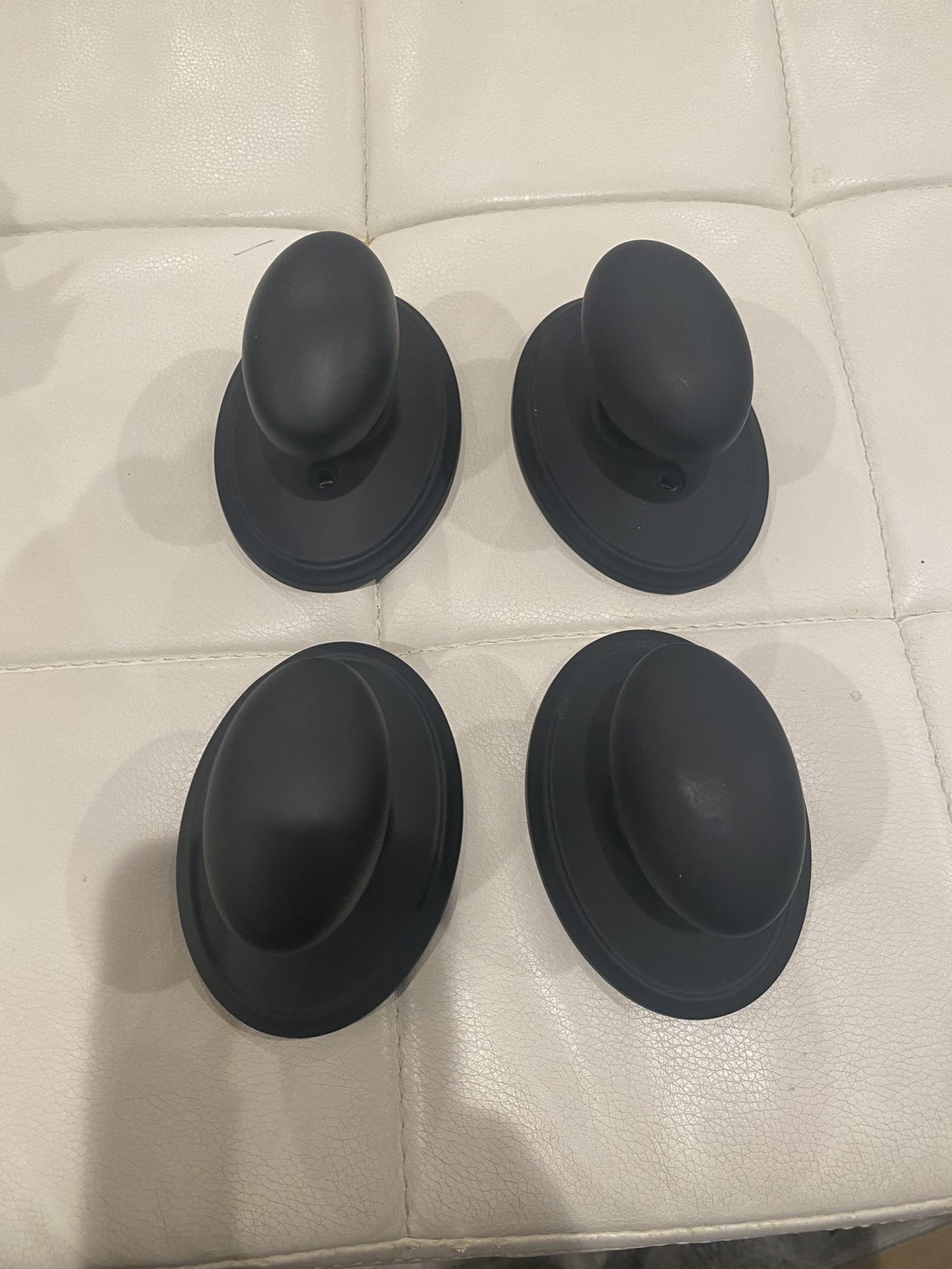 Schlage Oval Matte Black Non-Turning Door Handles (4)
