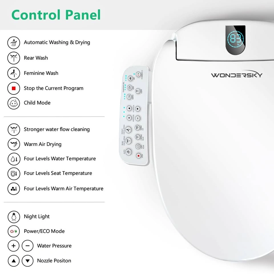 WONDERSKY Smart Electric Heated Bidet Toilet Seat