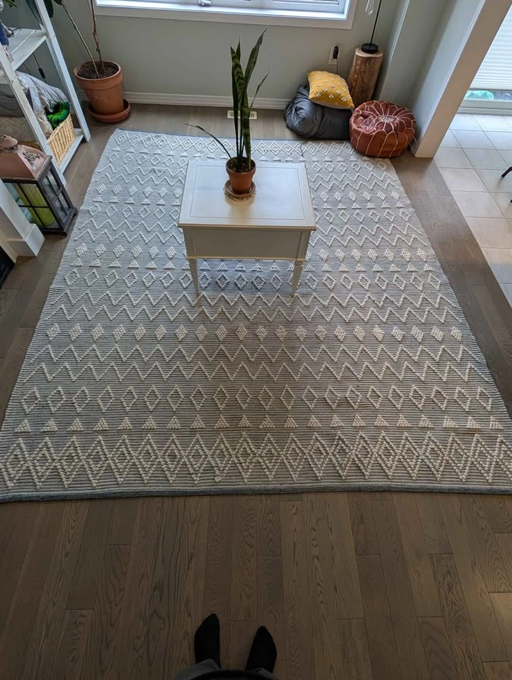 Handcrafted Geometric Design Living Room Rug - 8x10ft - photo 3