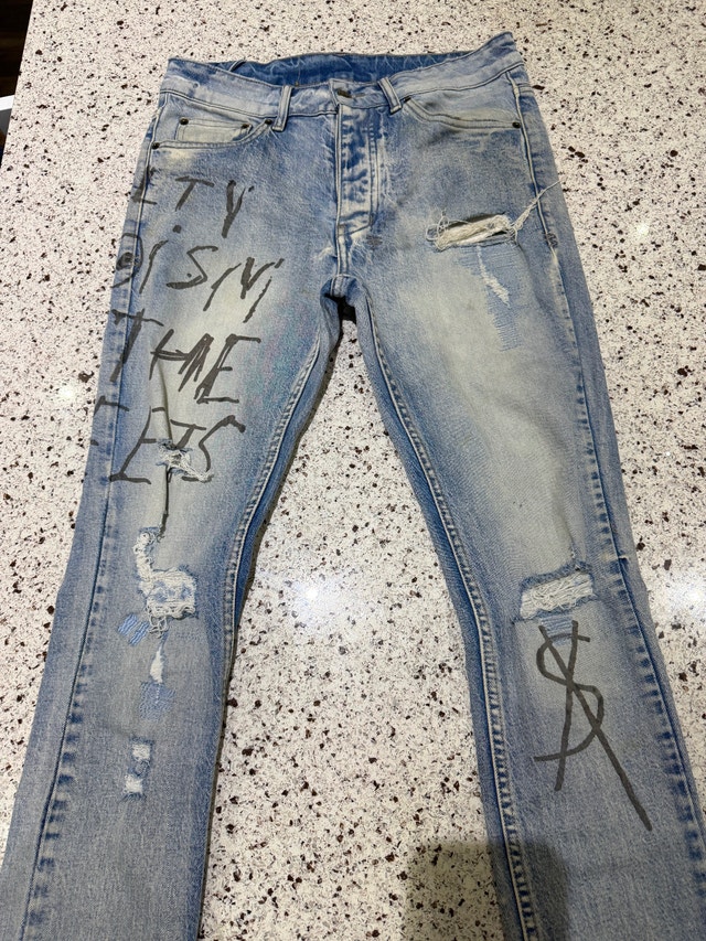 Light Wash Ksubi Distressed Denim Jeans (Size 31)