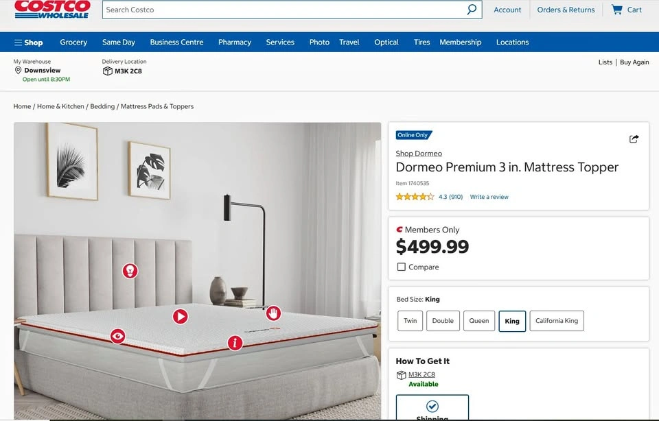 Premium King Mattress Topper (New)