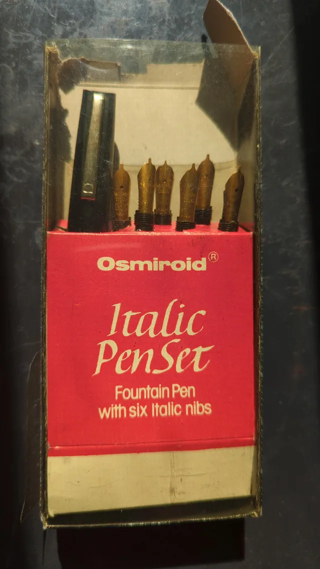 Vintage Osmirod Italic pen set