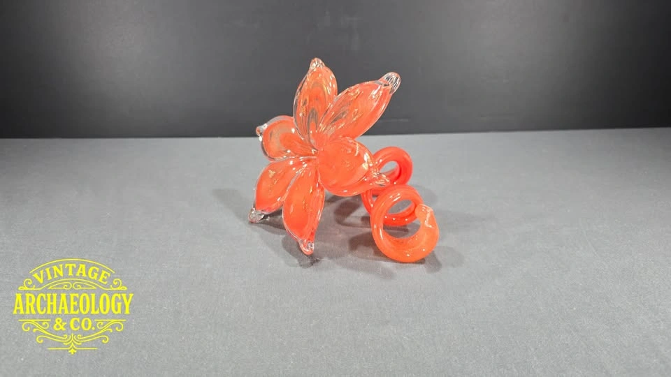 Hand-Blown Art Glass Flower Sculpture (Murano Style) - photo 2