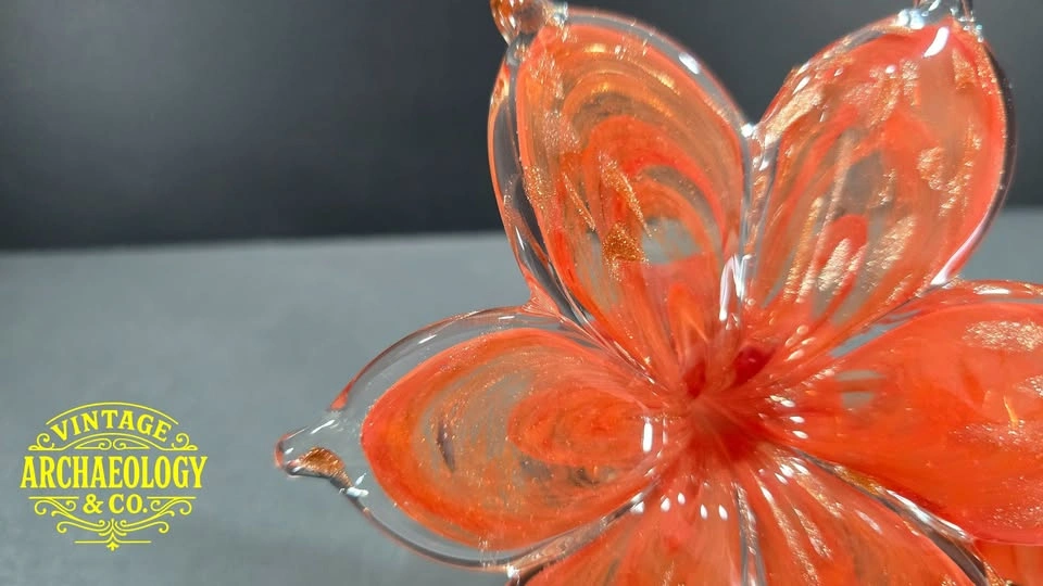 Hand-Blown Art Glass Flower Sculpture (Murano Style) - photo 3