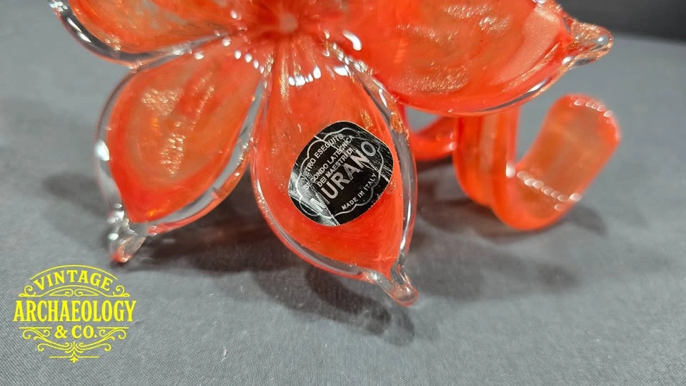 Hand-Blown Art Glass Flower Sculpture (Murano Style) - photo 5