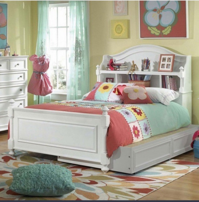 Double Bookcase Bed with Trundle