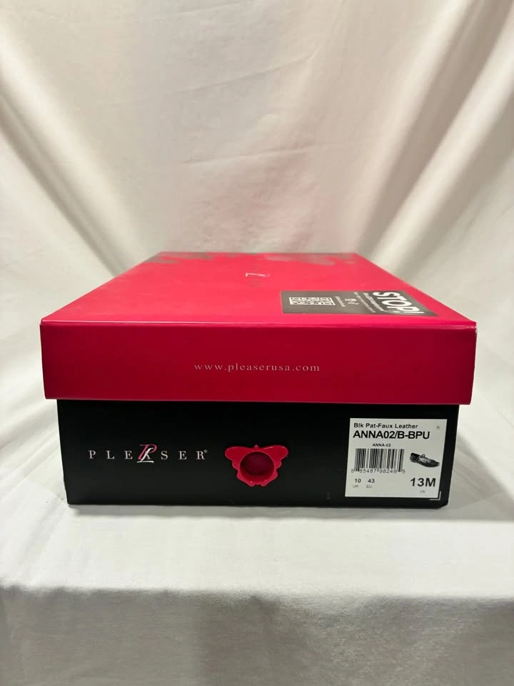 Pleaser Pink Label Anna-02 Black Patent Leather Women's 13M - photo 5
