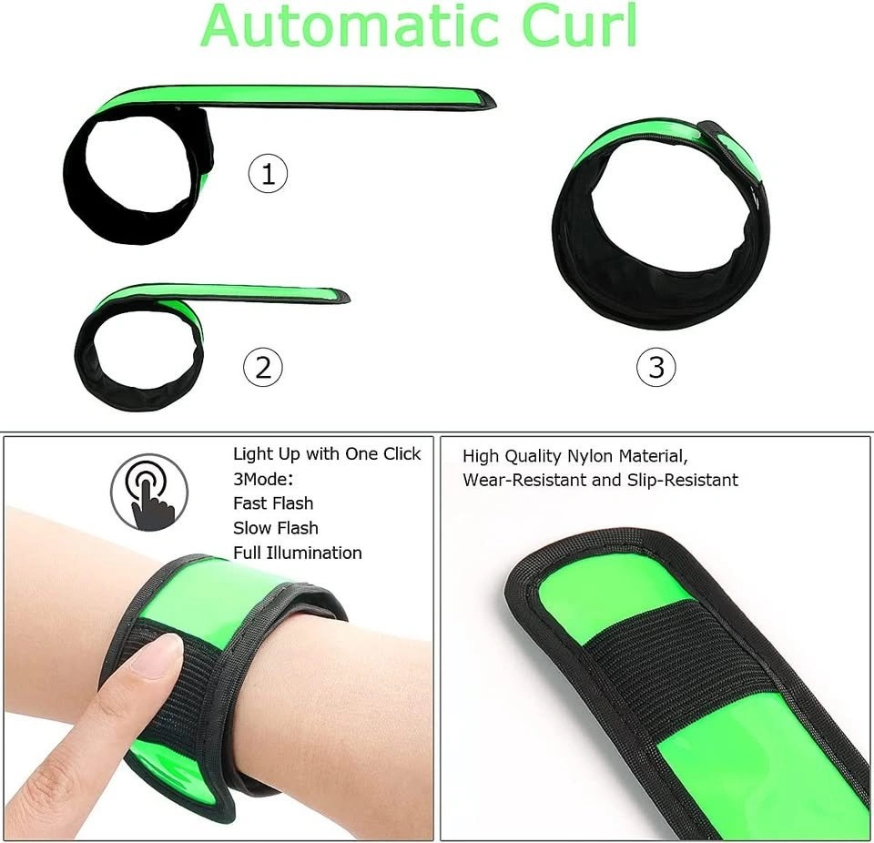 Set of 2 LED Light-up Snap Bracelet Glow Bands - photo 3