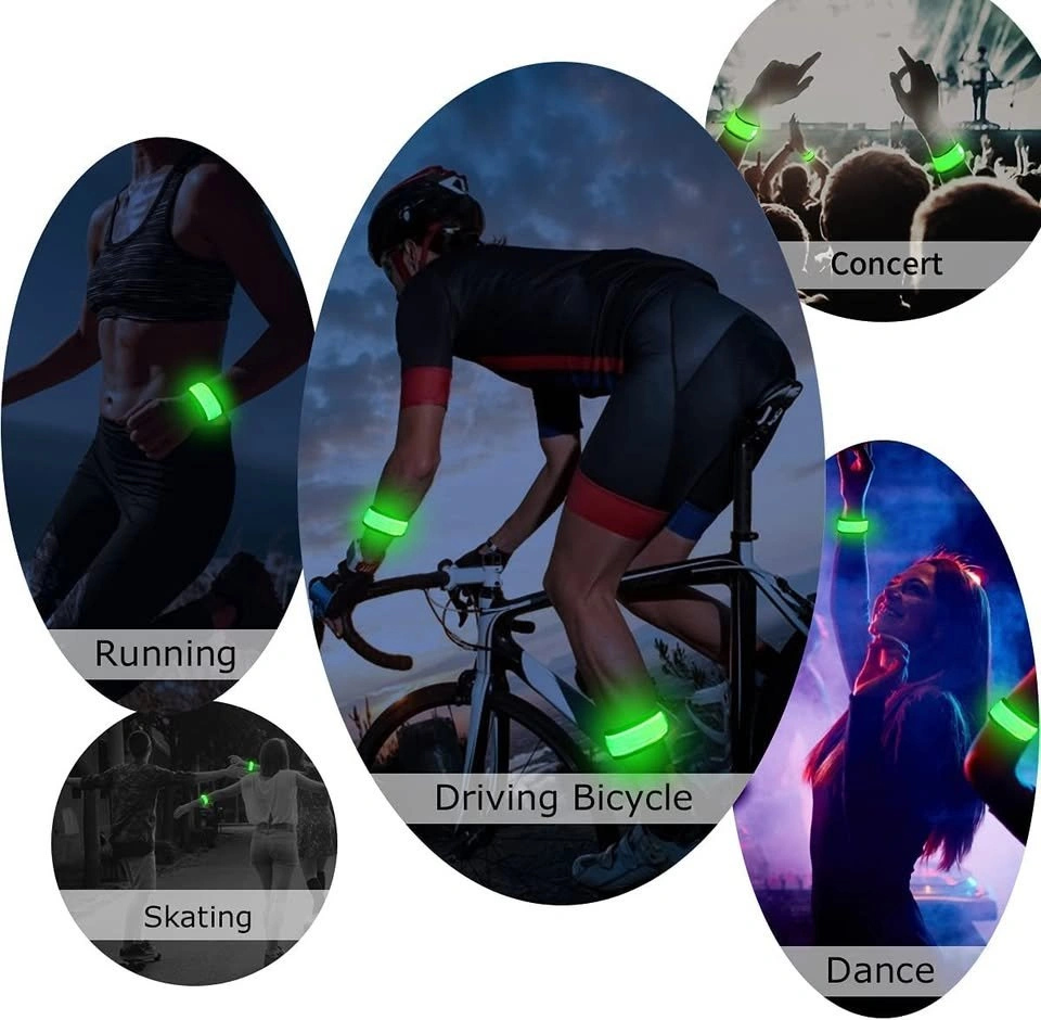 Set of 2 LED Light-up Snap Bracelet Glow Bands - photo 5