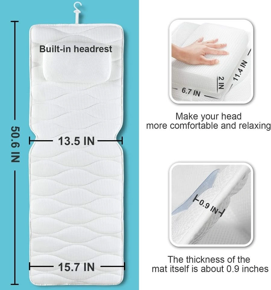 Full Spa Bath Pillow with Non-Slip Suction Cups - photo 5