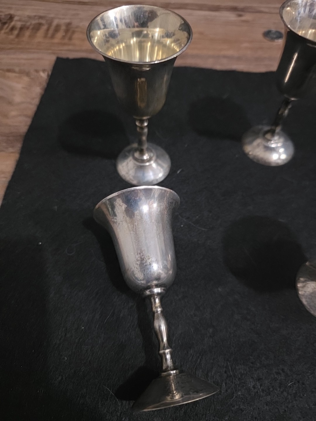 Vintage Mini Cordial Goblets by E. P. Brass Made in India