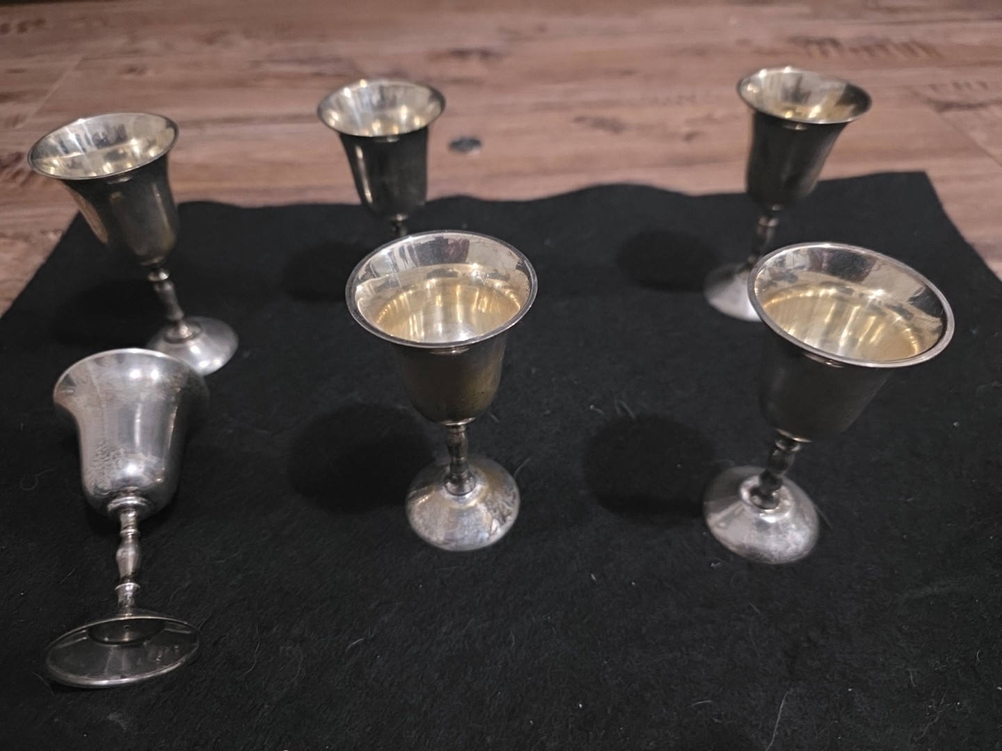 Vintage Mini Cordial Goblets by E. P. Brass Made in India - photo 2