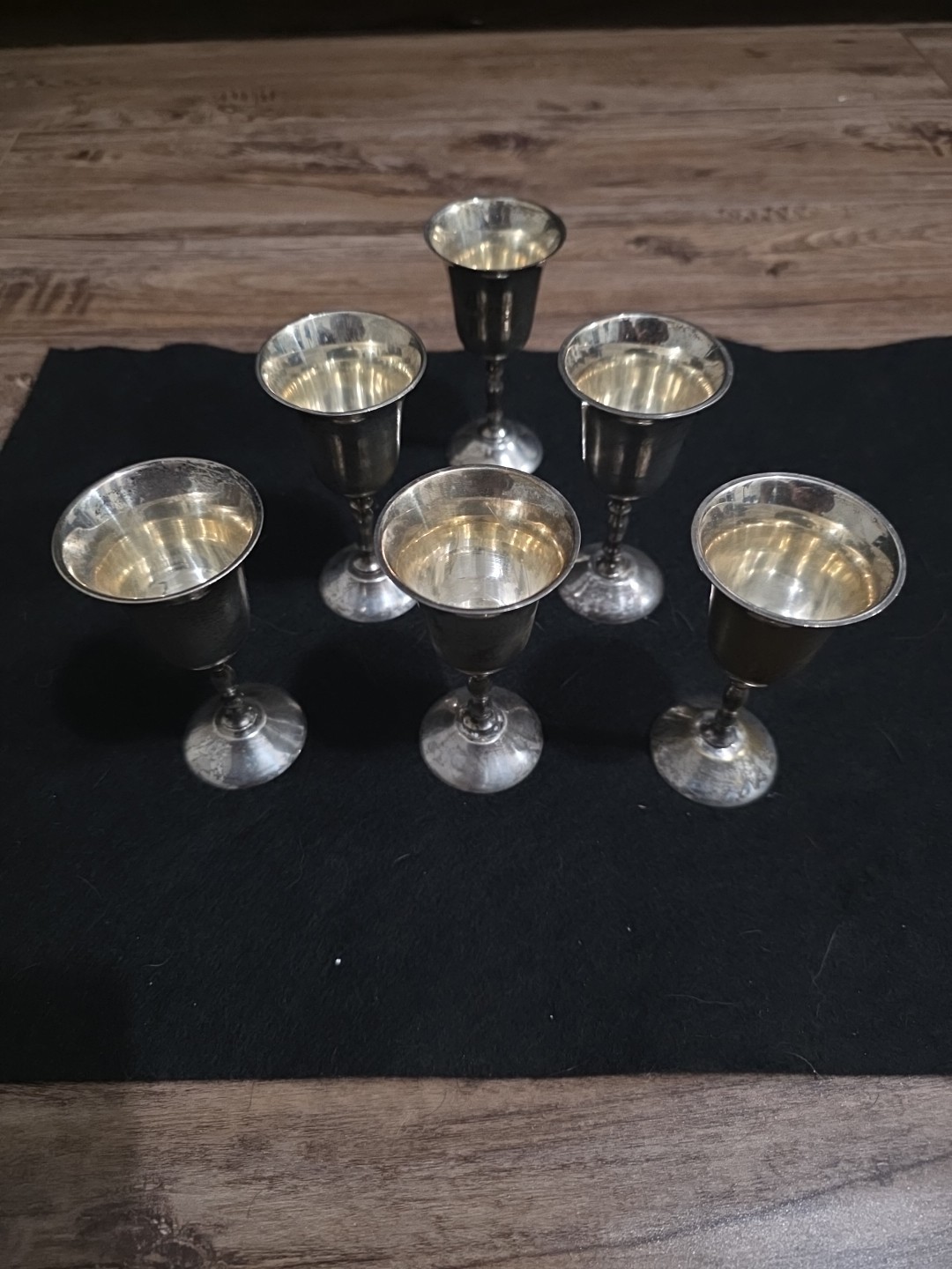 Vintage Mini Cordial Goblets by E. P. Brass Made in India - photo 3
