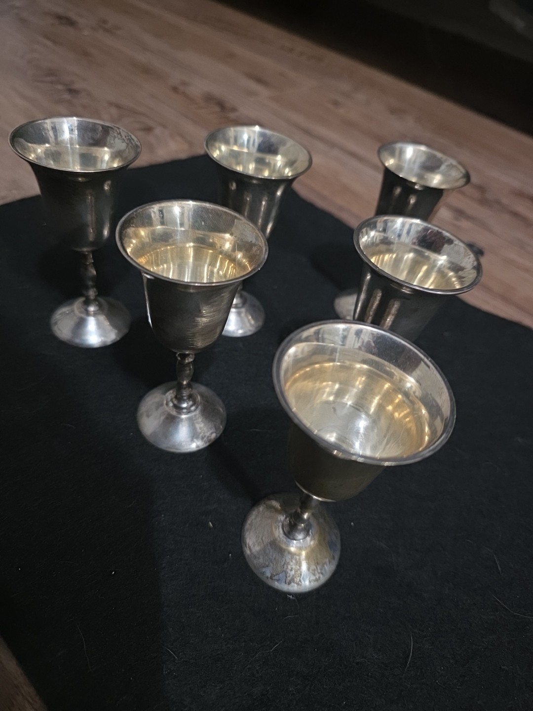 Vintage Mini Cordial Goblets by E. P. Brass Made in India - photo 4