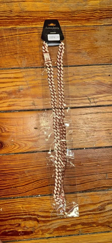 30 Inch Rose Gold Iced Out Cuban Link Chain