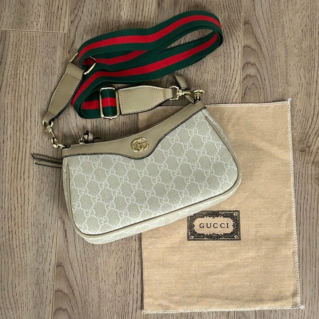 GUCCI Ophidia Small Shoulder Bag - Beige
