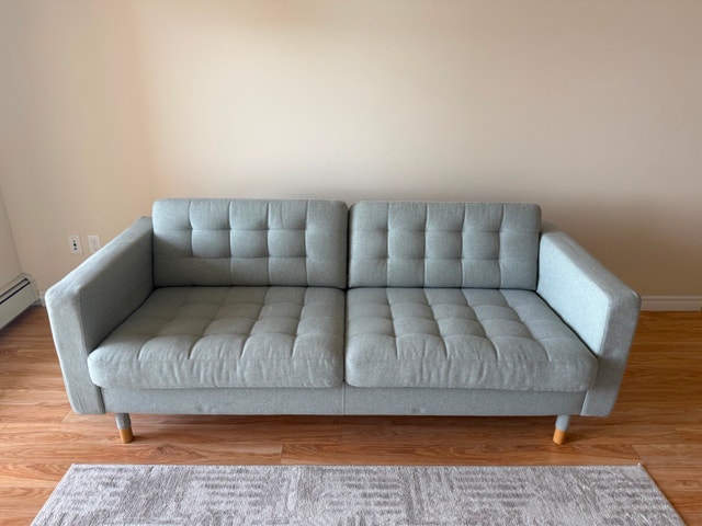 IKEA MORABO Sofa – Light Green | Wood Legs | Like New