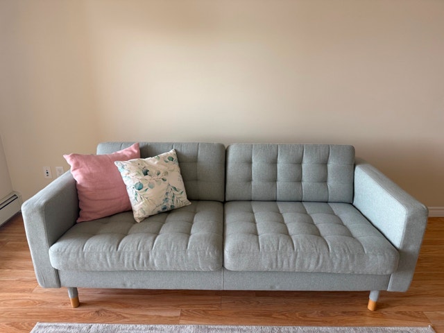 IKEA MORABO Sofa – Light Green | Wood Legs | Like New - photo 4