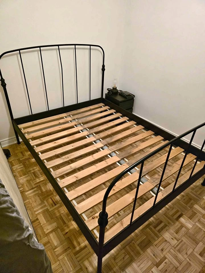 Queen Metal Bed Frame with Slats
