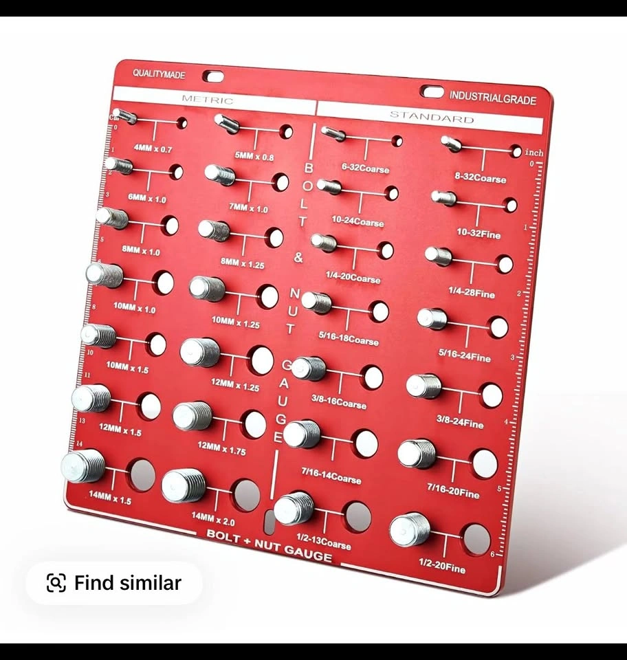 Bolt & Nut Gauge Metric & Standard 28 Sizes
