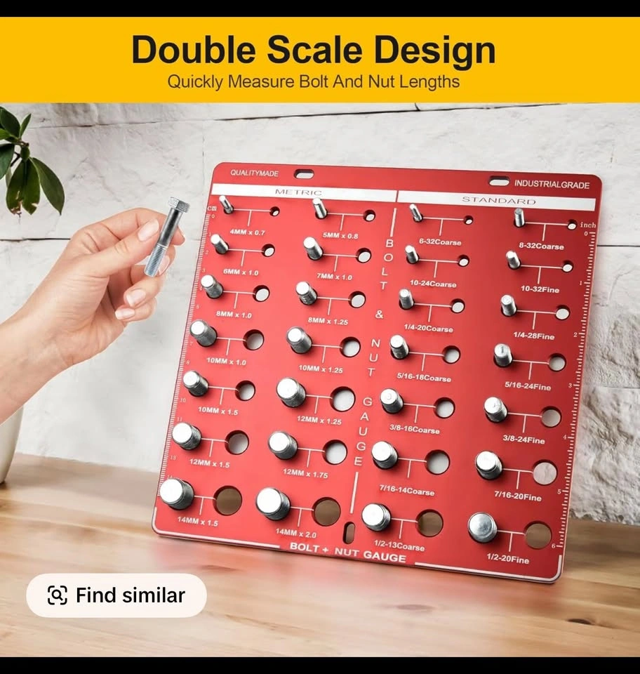 Bolt & Nut Gauge Metric & Standard 28 Sizes - photo 5