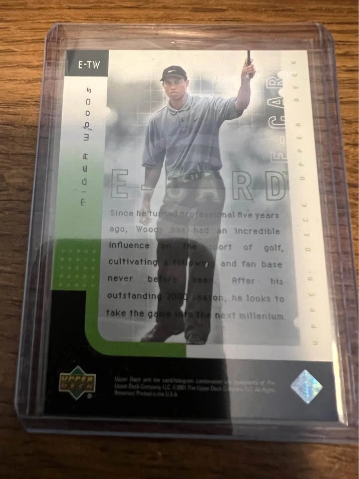 2001 Upper Deck Golf Tiger Woods RC Unscratched eCard ETW - photo 2