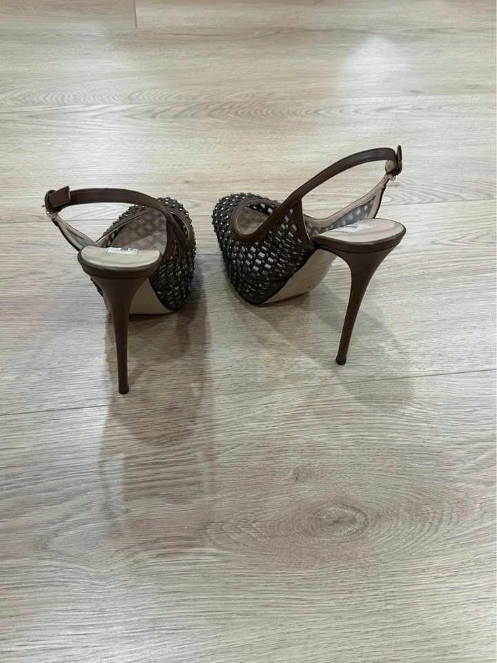 Valentino Garavani Mesh Slingback Heels - Brown - Size 8 US/CA - photo 3