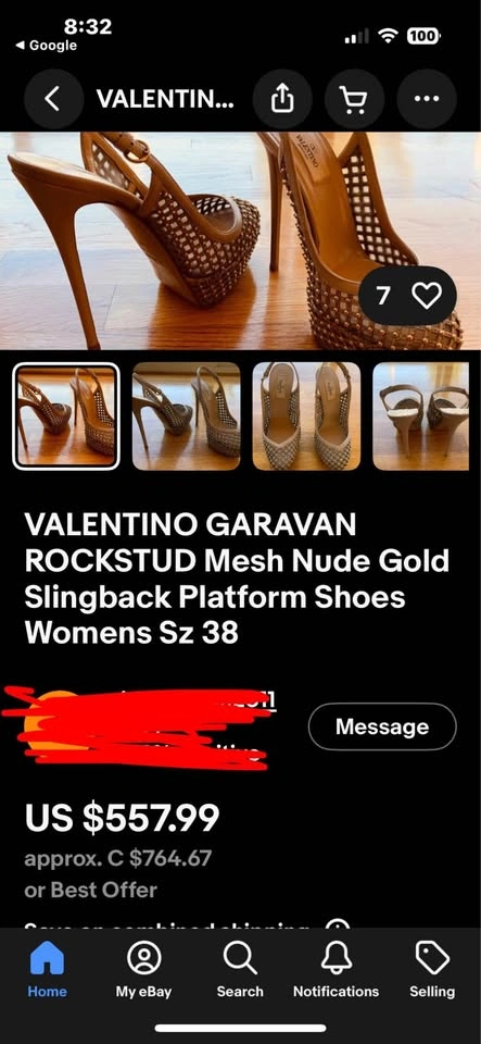Valentino Garavani Mesh Slingback Heels - Brown - Size 8 US/CA - photo 4