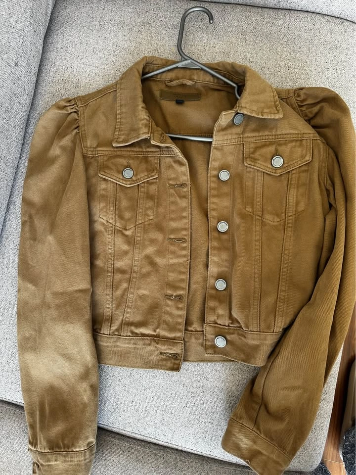 BlankNYC Women's Khaki Puff Sleeve Denim Jacket - photo 2