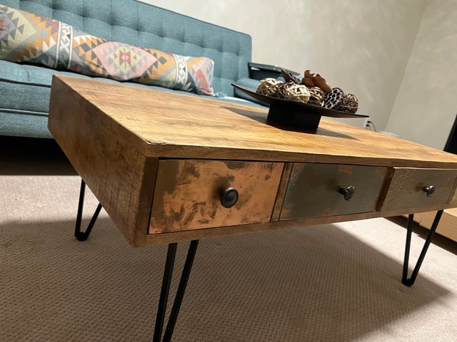 Rustic Mid-Century Modern Coffee Table with 4 Drawers - photo 3