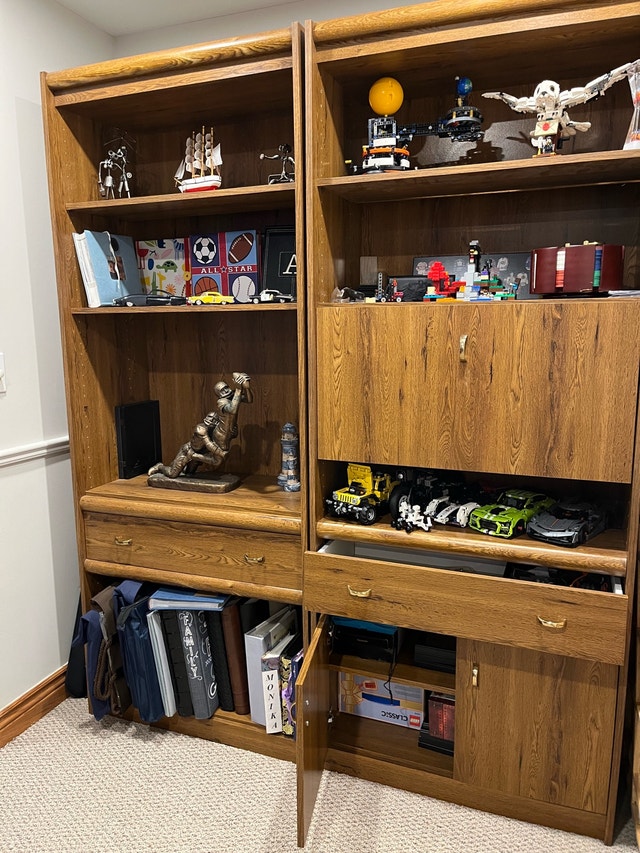 Two Spacious Book/Storage Shelving Units - 30.5x16x76 inches