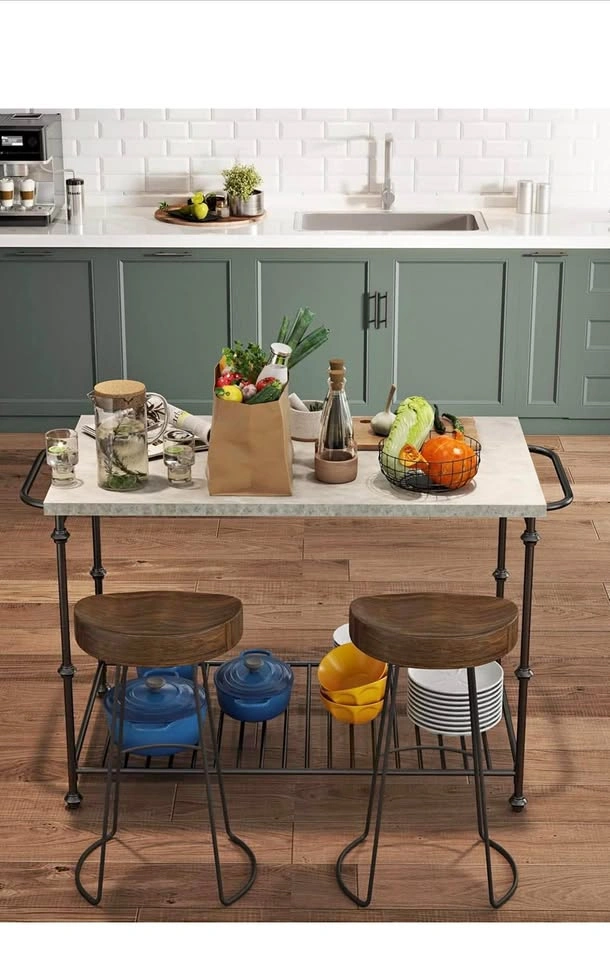 Brand New Kitchen Island with HPL Top & Storage Shelf