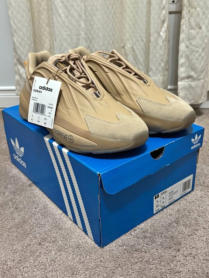 New Adidas Ozrah Shoes – Beige/Pale Nude Orange Rush