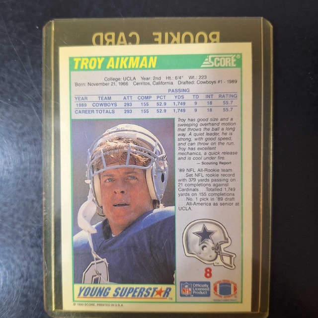 NFL - Troy Aikman #8 Card Lot - photo 3