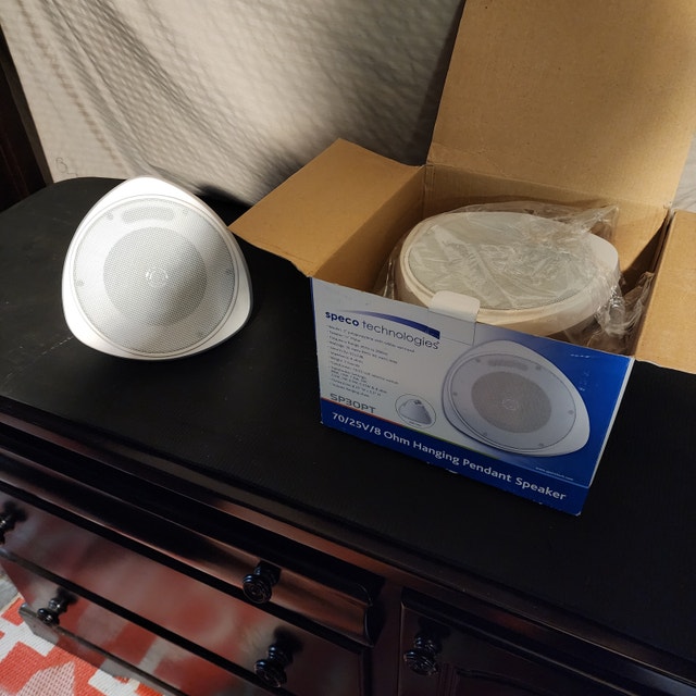4 x Speco Technologies Full Range Coaxial Hanging Speakers