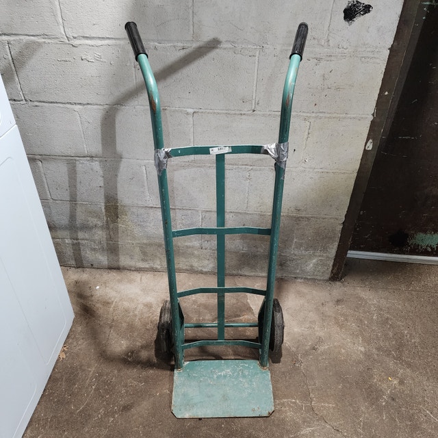 Small Green Dolly Lift Assist with Solid Rubber Wheels