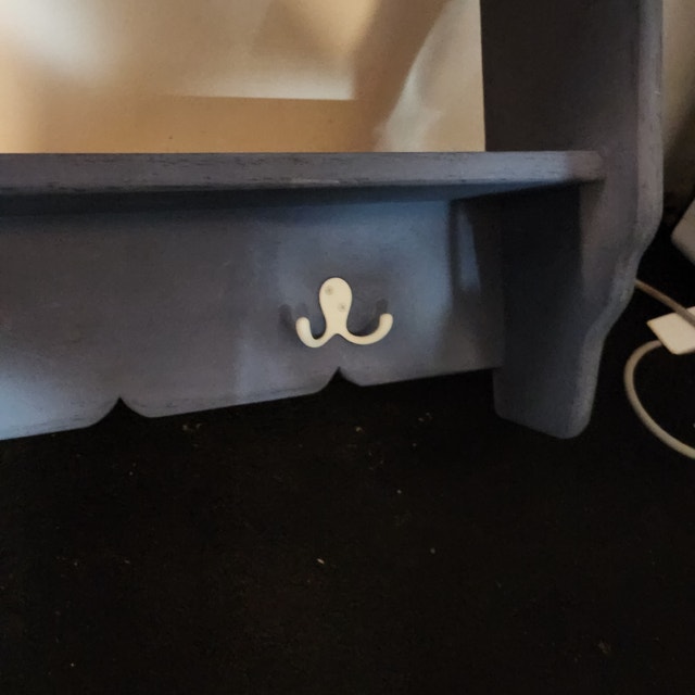 Blue Shelf Wall Mount Storage Coat Hanger - photo 4