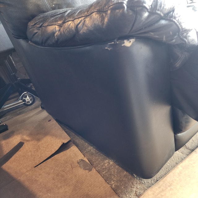 Black Leather 3-Seater Sofa - photo 5