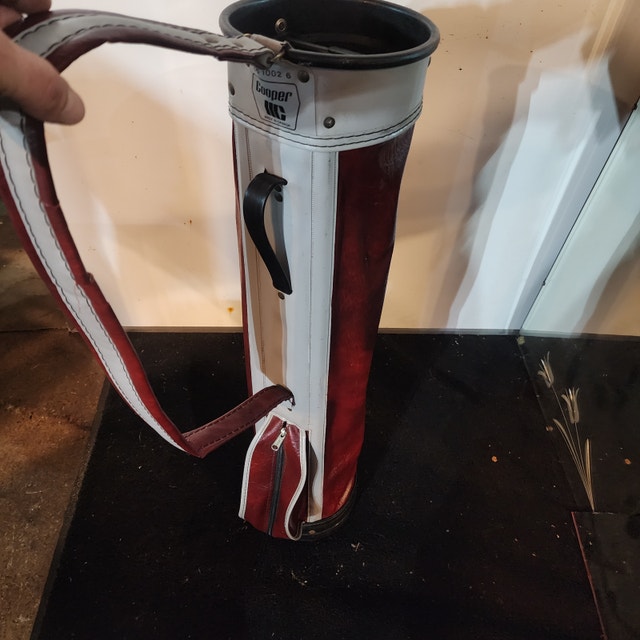 Red Leather Small Golf Bag Club Strap - photo 3