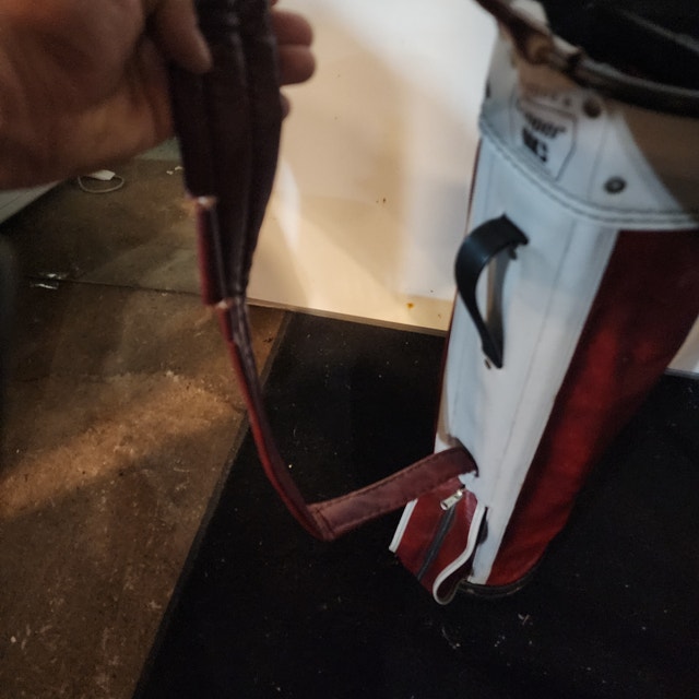 Red Leather Small Golf Bag Club Strap - photo 4