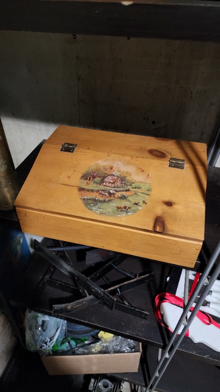 Wood Storage Box Farmhouse Art