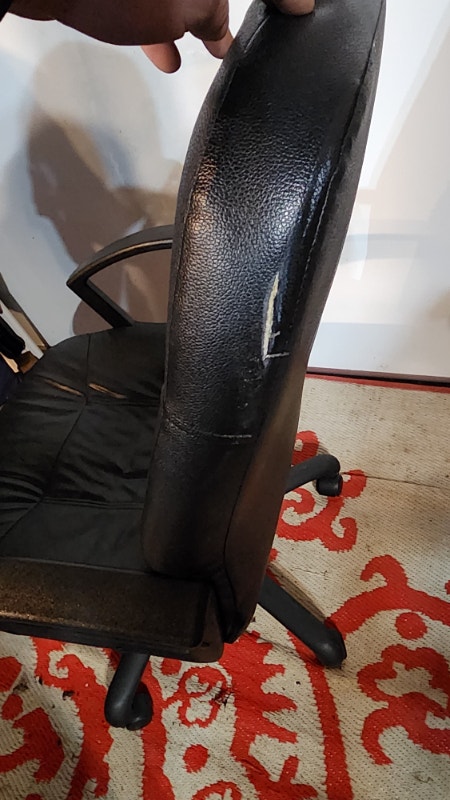 Black Leather-Like Rolling Office Chair - photo 4